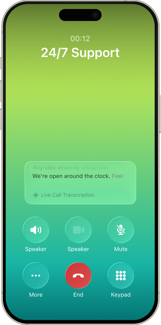 Phone Call Screen with Camera